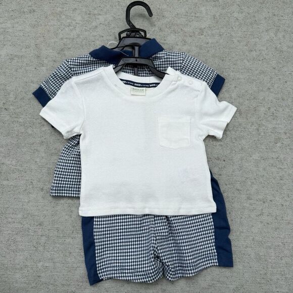 TED BAKER Boy Blue Logo Shorts Polo & T Shirt 3 Piece Set Outfit 6/9 Month NWT - Picture 2 of 4